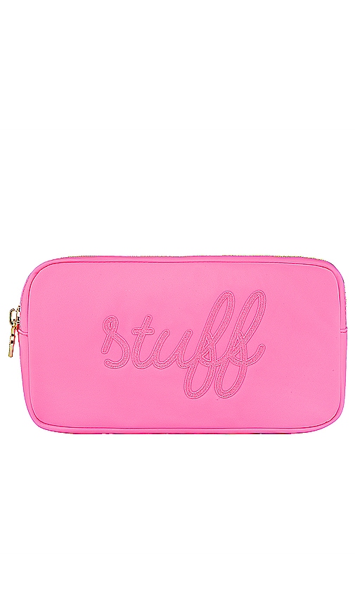 Shop Stoney Clover Lane Bubblegum Stuff Embroidered Small Pouch In Pink