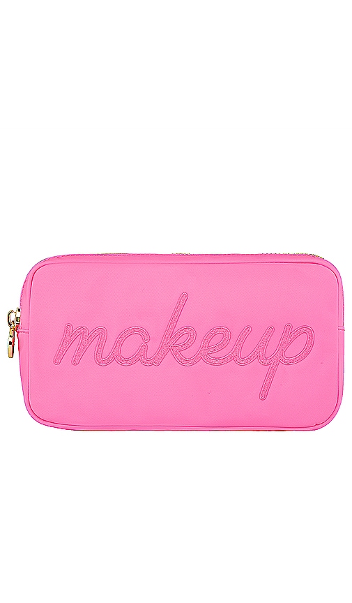 Shop Stoney Clover Lane Bubblegum Makeup Embroidered Small Pouch In Pink
