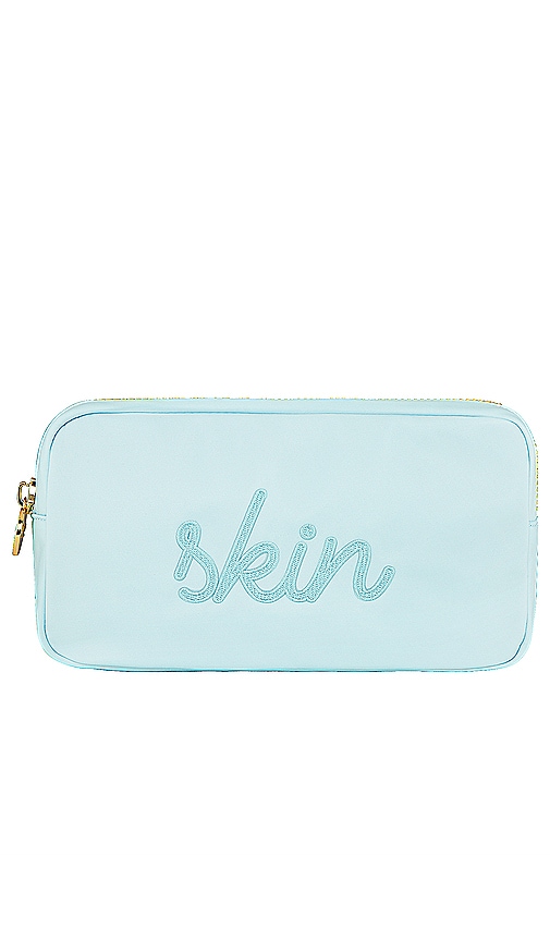 Shop Stoney Clover Lane Sky Skin Embroidered Small Pouch In Baby Blue