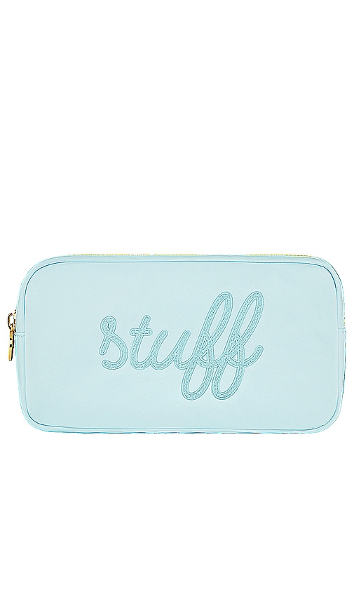 Shop Stoney Clover Lane Sky Stuff Embroidered Small Pouch In Baby Blue