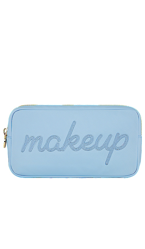 Stoney Clover Lane Periwinkle Makeup Embroidered Small Pouch in Periwinkle