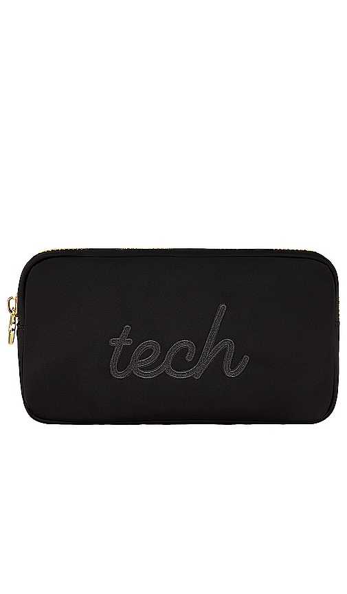 Shop Stoney Clover Lane Noir Tech Embroidered Small Pouch In Black