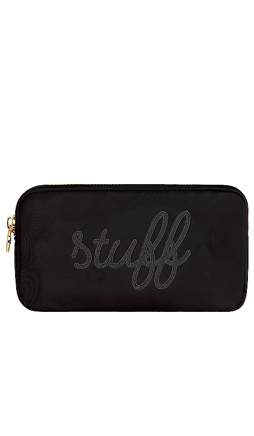 Shop Stoney Clover Lane Noir Stuff Embroidered Small Pouch In Black