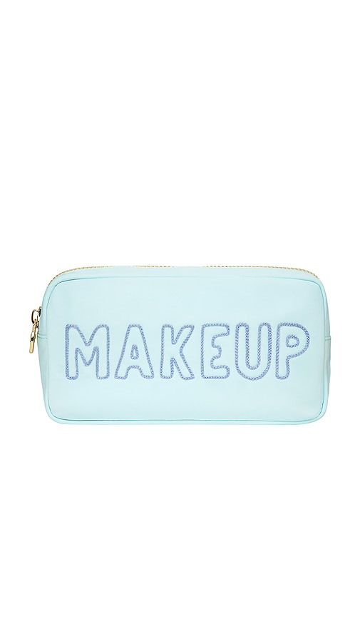 Shop Stoney Clover Lane Hand Embroidered Makeup Small Pouch In Blue