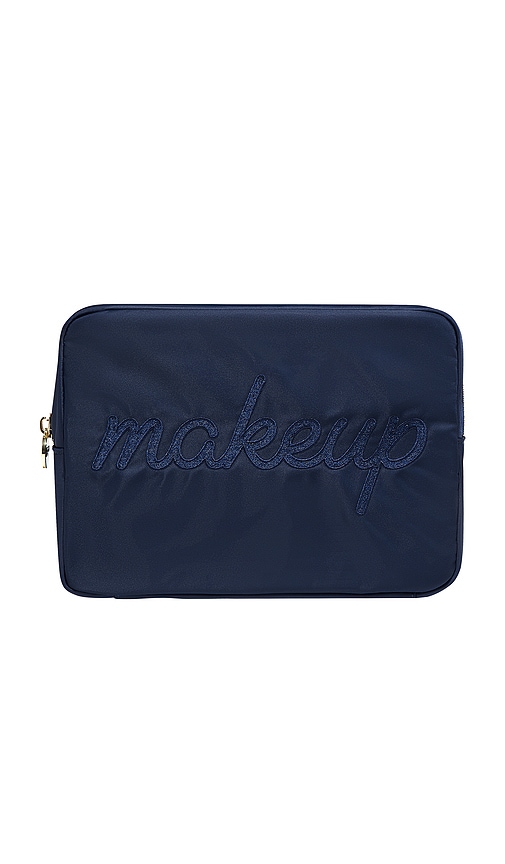 Stoney Clover Lane Makeup Embroidered Large Pouch In Navy