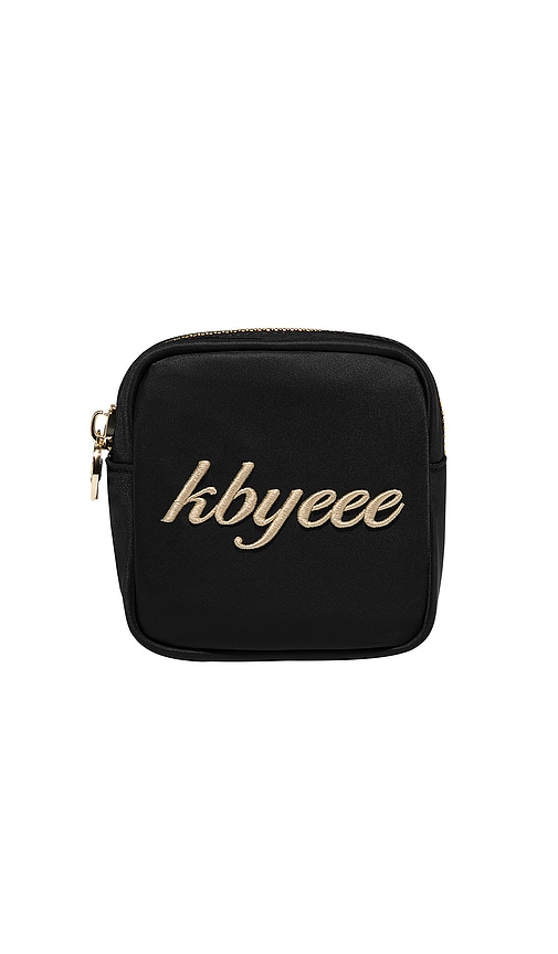 BOLSINHA COM BORDADO "KBYEEE" "KBYEEE" EMBROIDERED MINI POUCH in Noir