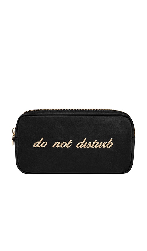 Stoney Clover Lane Do Not Disturb Embroidered Small Pouch In Black