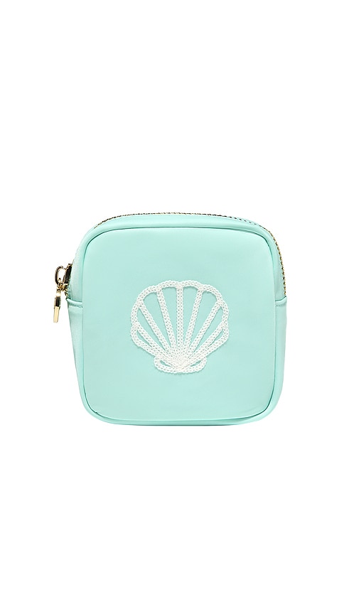 Stoney Clover Lane Shell Embroidered Mini Pouch In Teal