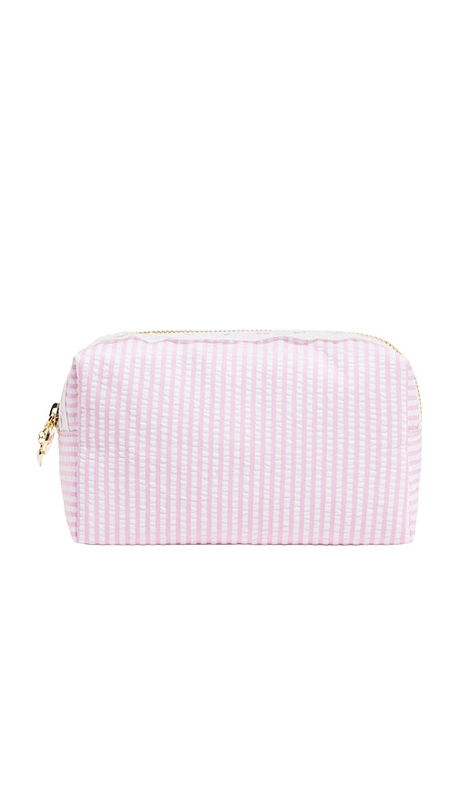 Stoney Clover Lane Small Pouch in Pink Seersucker in Garden Rose Stripe.