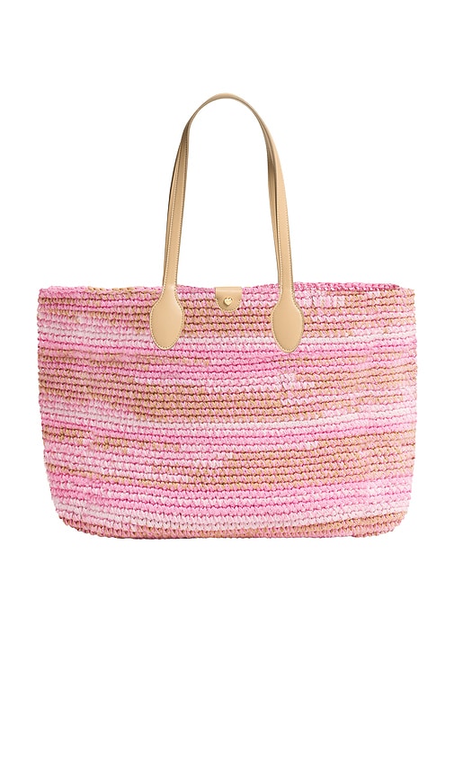 Stoney Clover Lane crochet beach tote in sunset rose pink