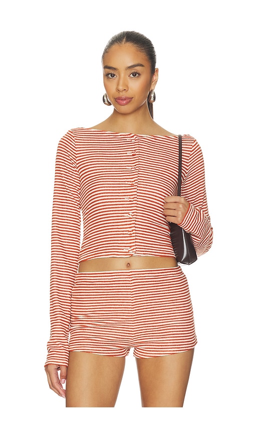 Stone Cold Fox x REVOLVE Isabel Terry Cardigan en Orange. Taille L. Also en XXS, XS, S, M, XL.