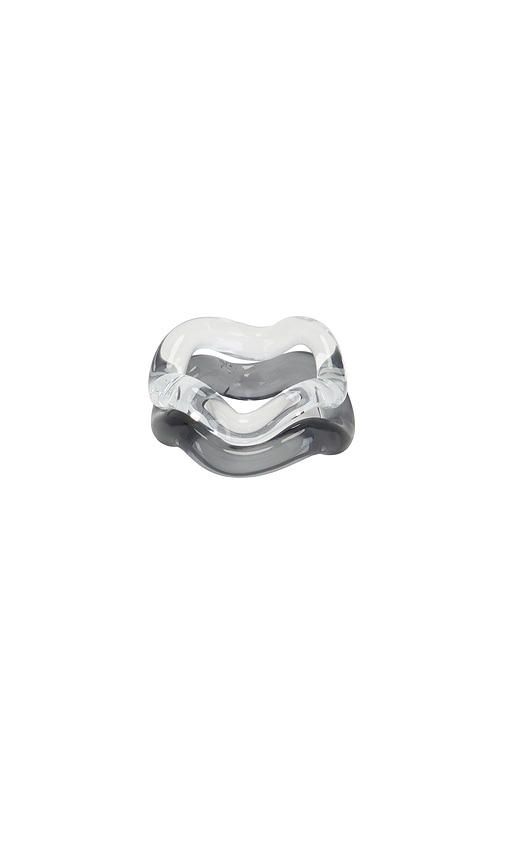 Studio Conchita Onda Glass Set Of 2 Rings in Blue. - size 5 (also in 6, 7, 8)