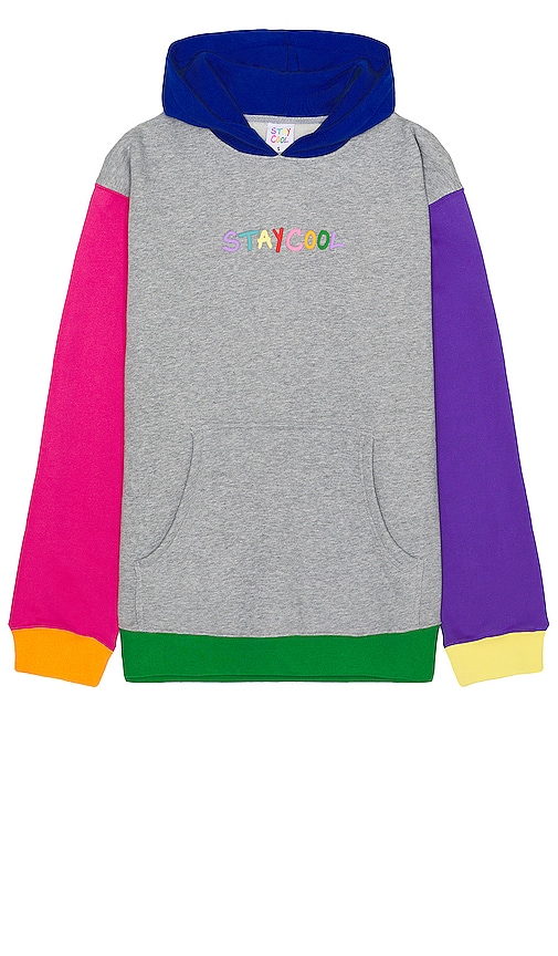 Stay Cool Colourblock Hoodie In Grey