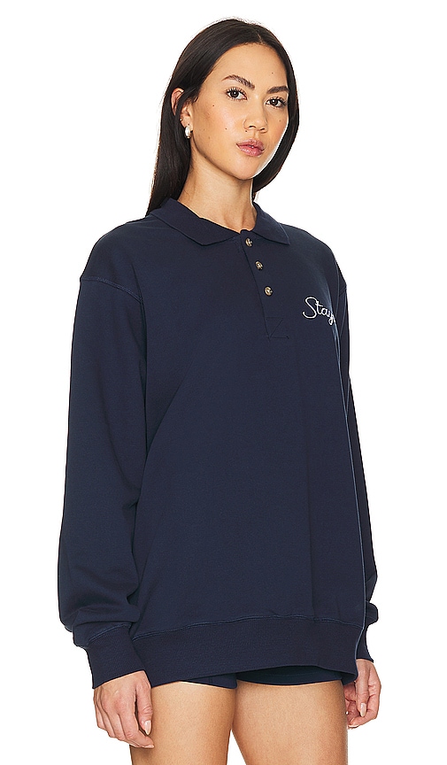 Shop Stay Cool Script Sweater Polo In Navy