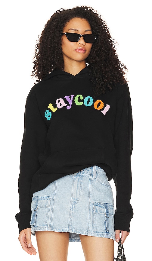 Stay Cool Rainbow Arch Hoodie In Black