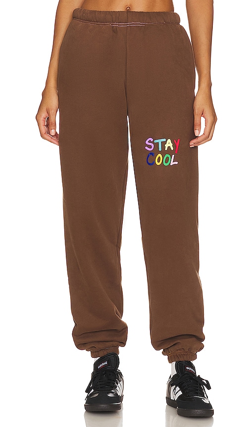 Stay Cool Puff Paint Sweatpants in Brown