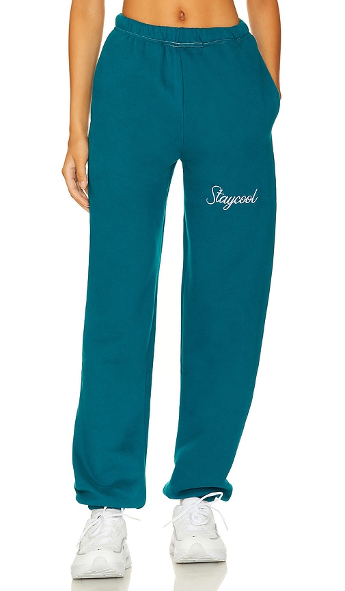 Stay Cool Script Sweatpant in Teal REVOLVE