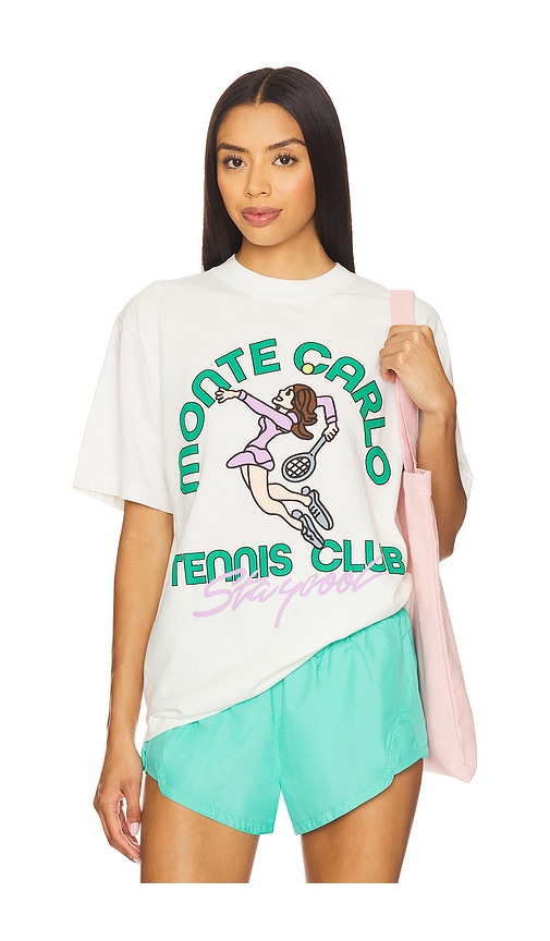 Monte Carlo Tennis Tee in Cream. - size XL/1X (also in L, M, S)