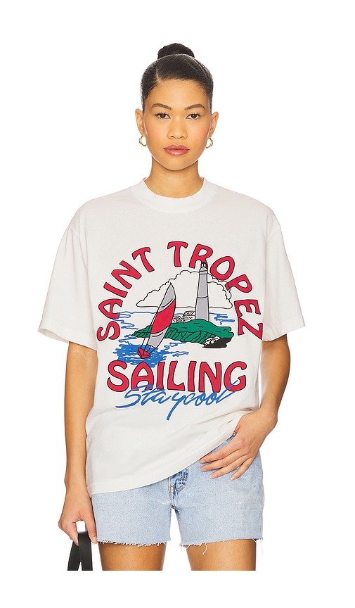 St. Tropez Sailing Tee in Cream. - size S (also in L, M, XL/1X)