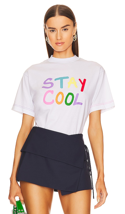 Stay Cool Puff Paint Tee in White | REVOLVE