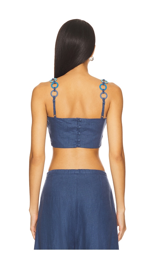  Saudade Cascade Top In Blue. Size S. Also In Xs, M. 