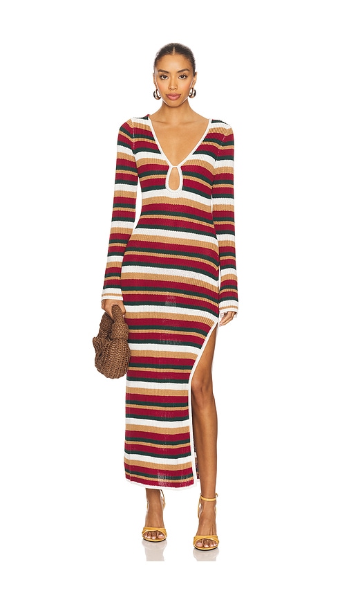 Benson Sleeved Knit Maxi Dress in Red. - size L (also in M, S, XL, XS) - SEVEN WONDERS - Modalova