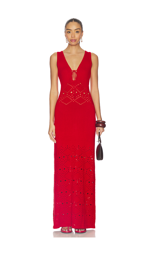 SEVEN WONDERS Milah V-neck Knit Maxi Dress