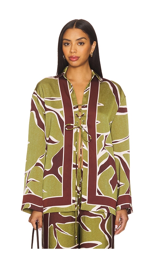 Alessandra Sleeved Shirt in Green. - size L (also in M, S, XL, XS) - SEVEN WONDERS - Modalova