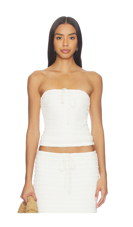 SEVEN WONDERS Adalee Ruffle Texture Strapless Top