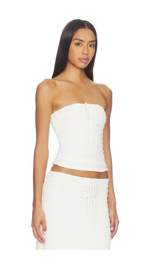  Seven Wonders Adalee Ruffle Texture Strapless Top En Color Blanco Talla L  (también En M, S, Xl, Xs). 