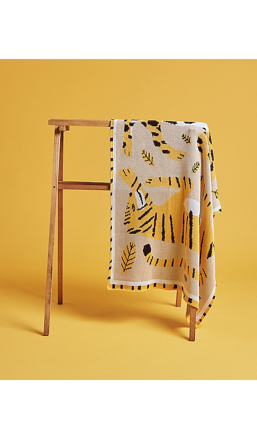  Slowdown Studio Big Cats Mini Blanket In Grey. 
