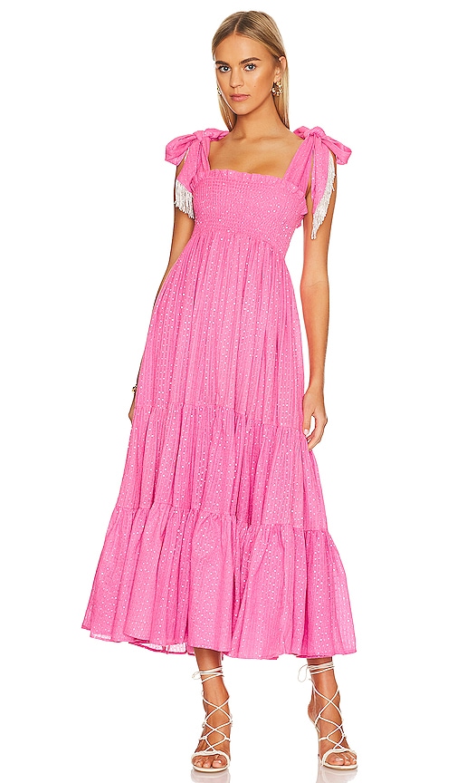 Shop Sundress Jade Maxi Dress In Saint Barth Neon Pink