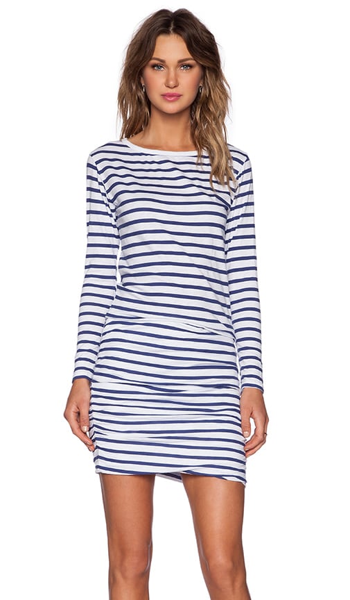 Boat Neck Long Sleeve Dress