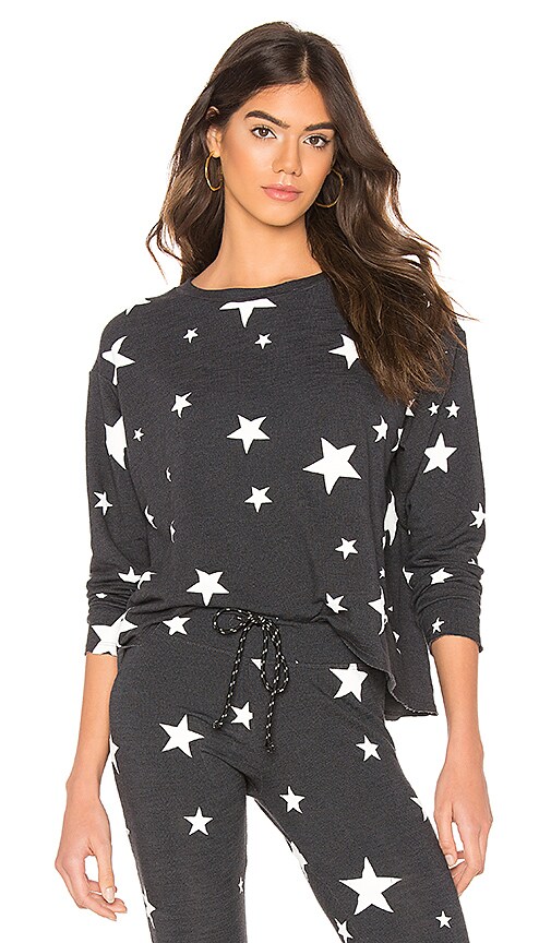Star Print Cut Off Sweater