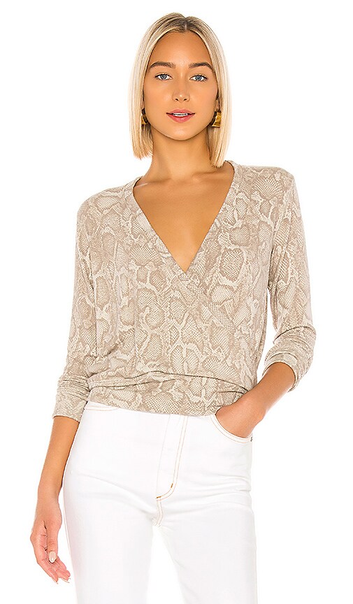Snake Print Wrap Sweater