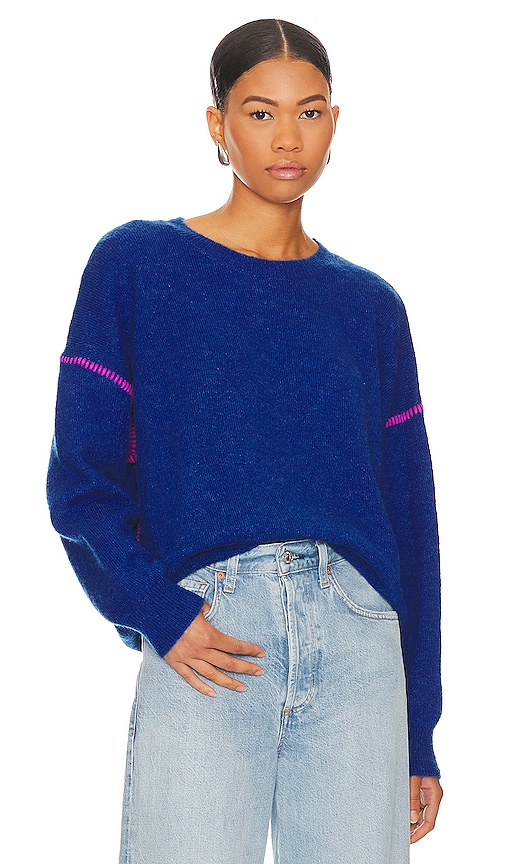 SUNDRY Oversized Sweater in Sapphire & Cerise | REVOLVE