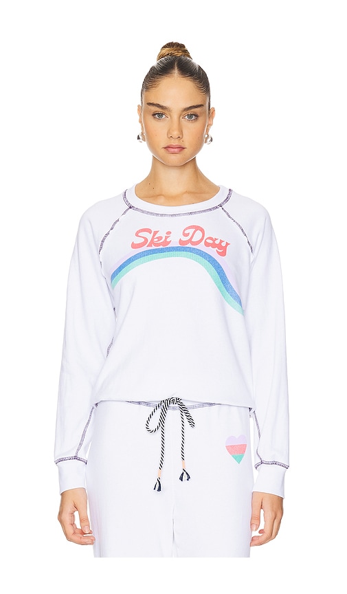 Shop Sundry Raglan T Ski Day Sweatshirt In Optic White