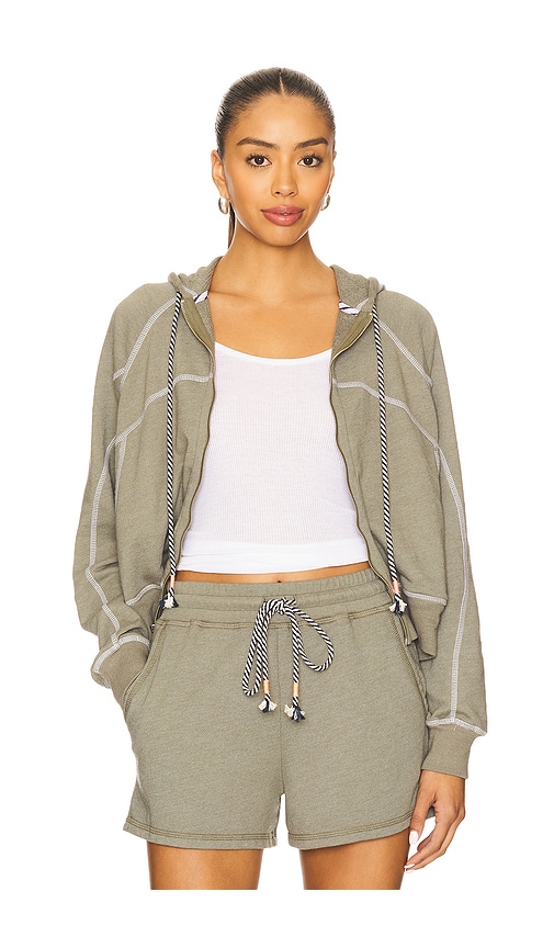 Sundry Horizon Zip Hoodie In Green