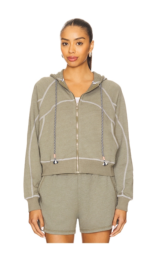 Sundry Horizon Zip Hoodie In Green