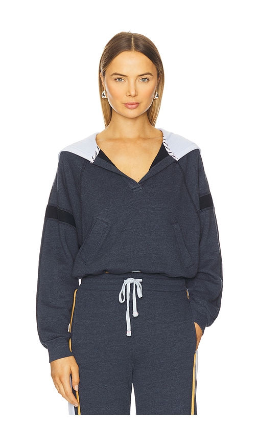 Sundry Half Placket Hoodie In Blue