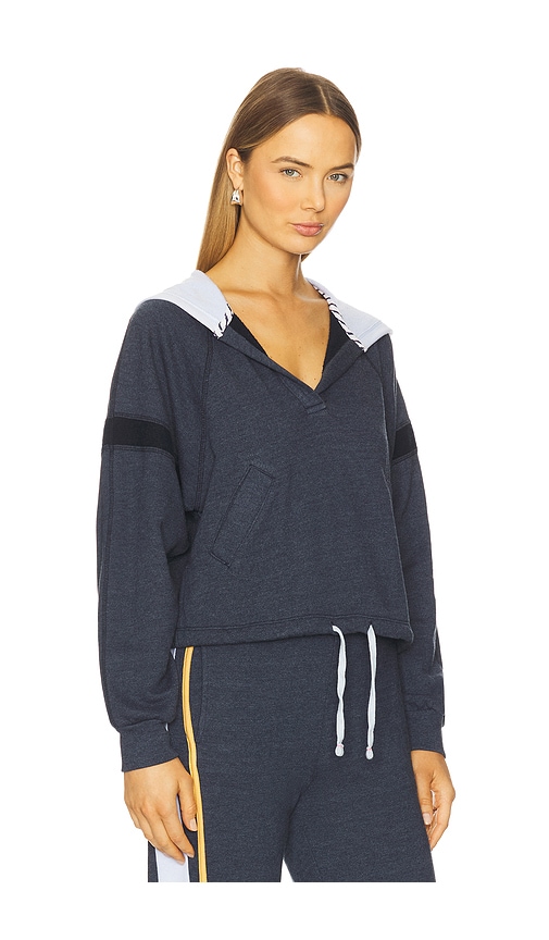 Sundry Half Placket Hoodie In Blue
