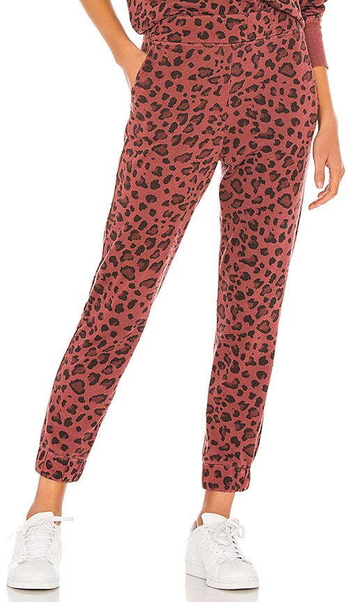 Leopard Ruched Cuff Sweatpant
