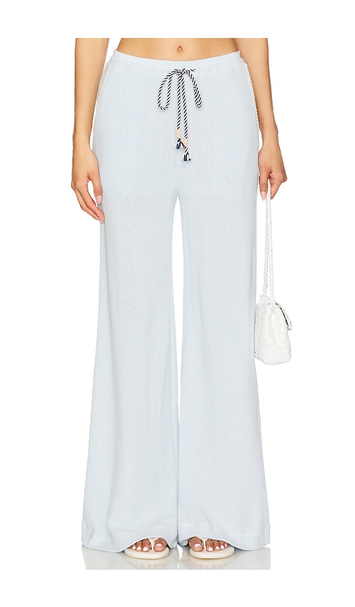Mesh Wide Leg Pant in Baby Blue. - size M (also in S, XS) - SUNDRY - Modalova