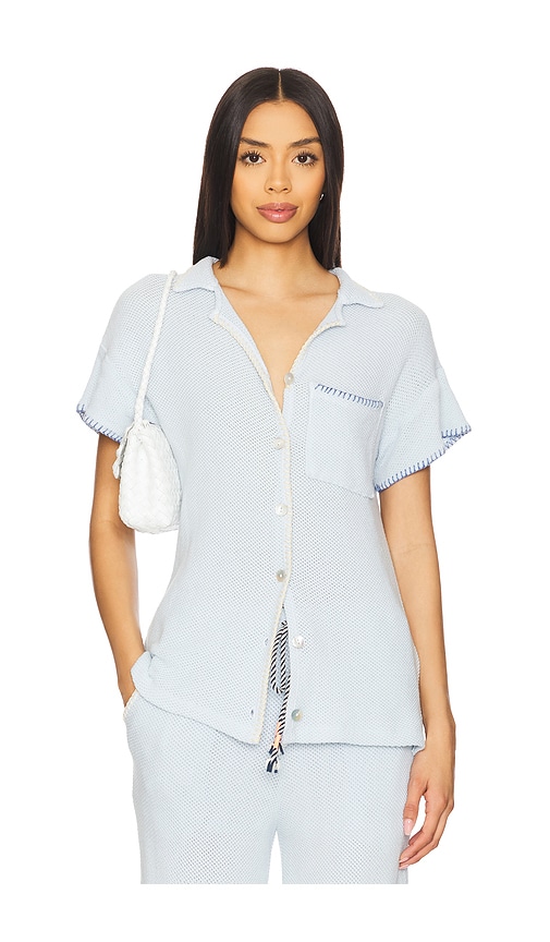Mesh Camp Shirt in Baby Blue. - size M (also in S, XS) - SUNDRY - Modalova