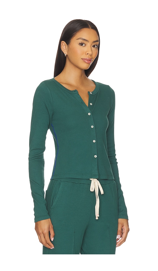 Sundry Button Down Long Sleeve Top In Green