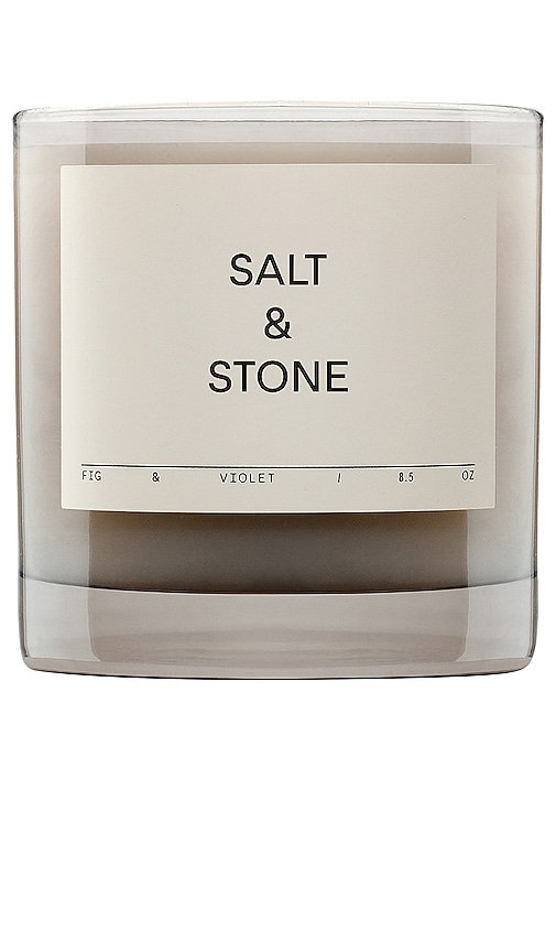 Salt & Stone Fig & Violet Candle In White