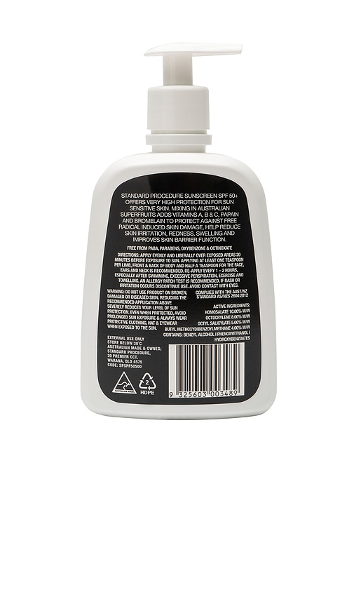Standard Procedure Spf 50+ 500ml Sunscreen In Beauty: Na
