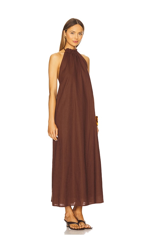 Sndys Alysse Halter Dress In Chocolate