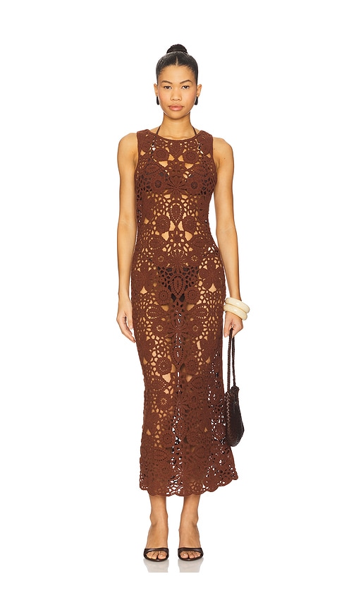 Tala Maxi Dress in Brown. - size XS (also in L, M, S)
