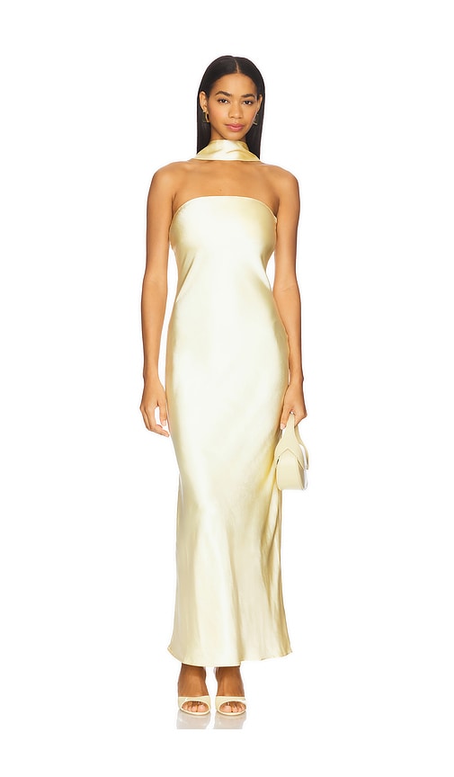 x REVOLVE Angelina Neck Tie Maxi Dress in Yellow. - size XL (also in S)